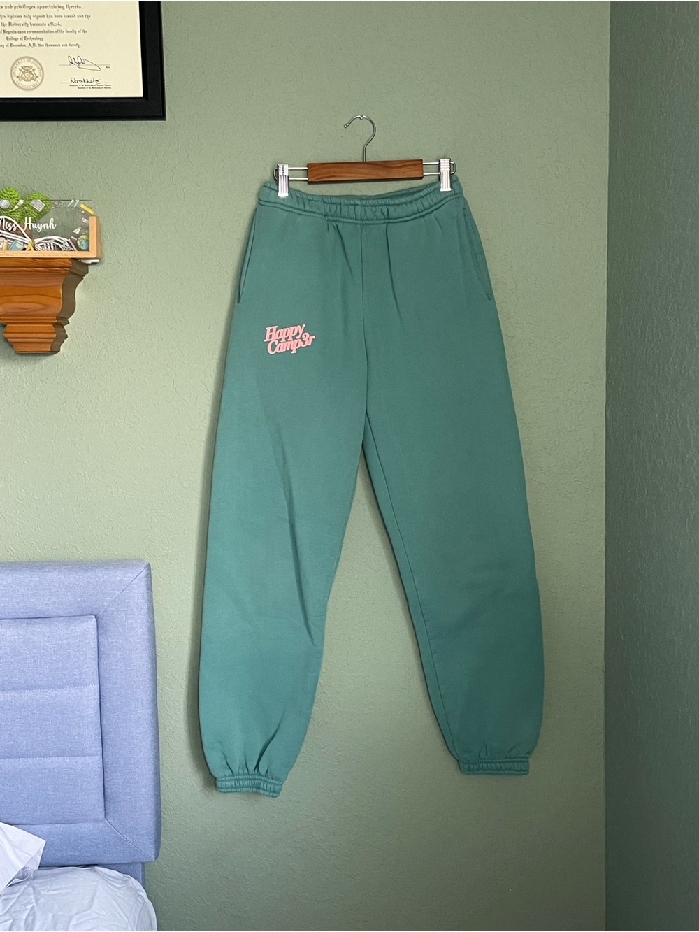 Happy Camp3r Puff Series Joggers Size XS Frosted Teal Organic Cotton